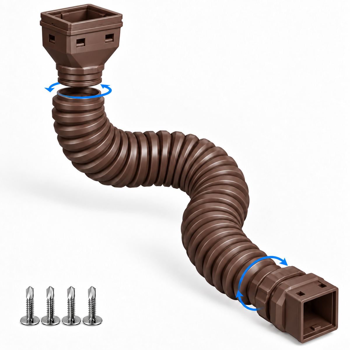 🏡 Flexible Rain Gutter Downspout Extension Kit – Adjustable 22"-63" Drain Pipe with Leaf Filter for Foundation Protection