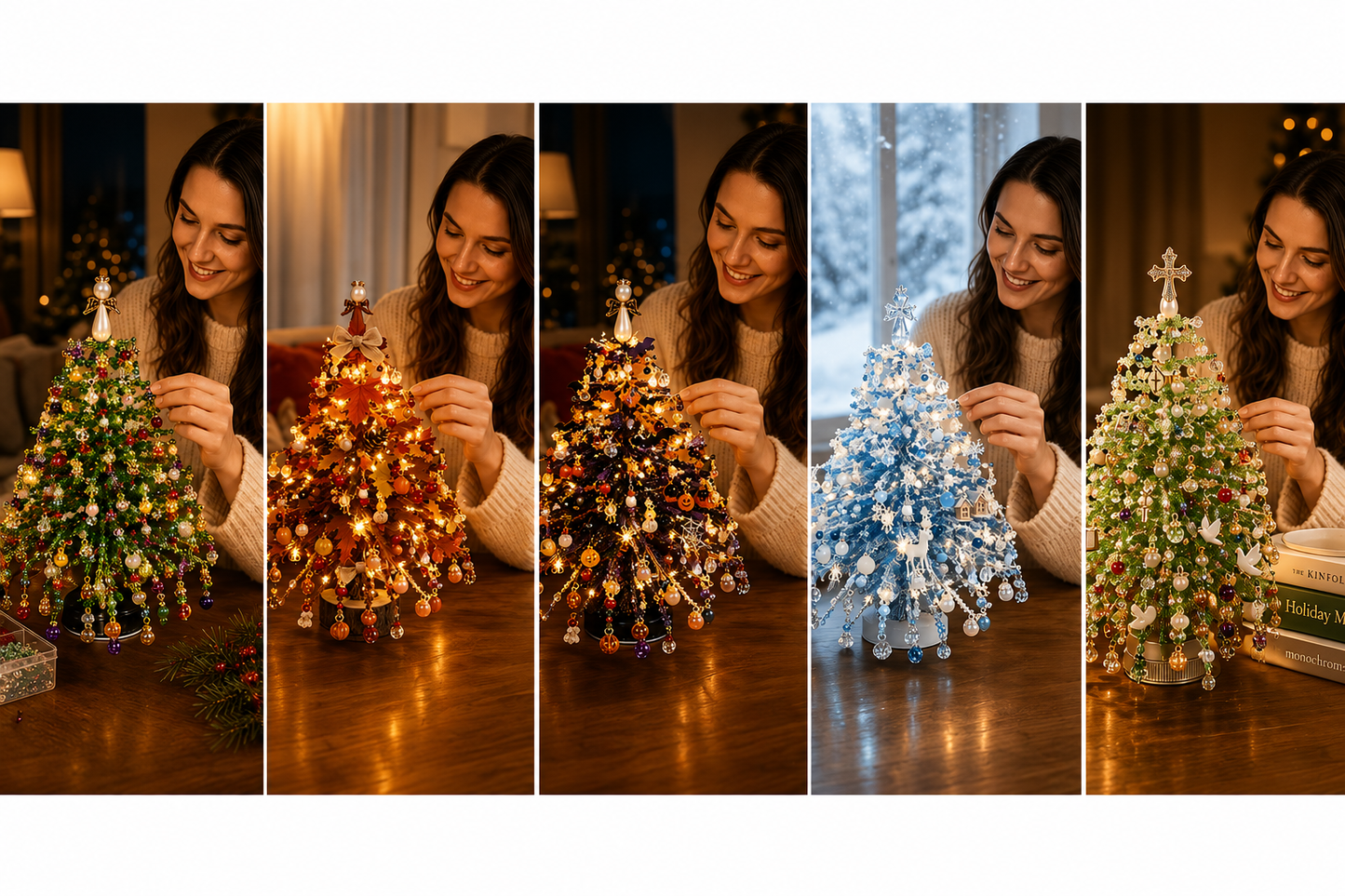 🎄✨ DIY Beaded Christmas Tree Kit – 🎅Create Your Own Sparkling Holiday Decoration