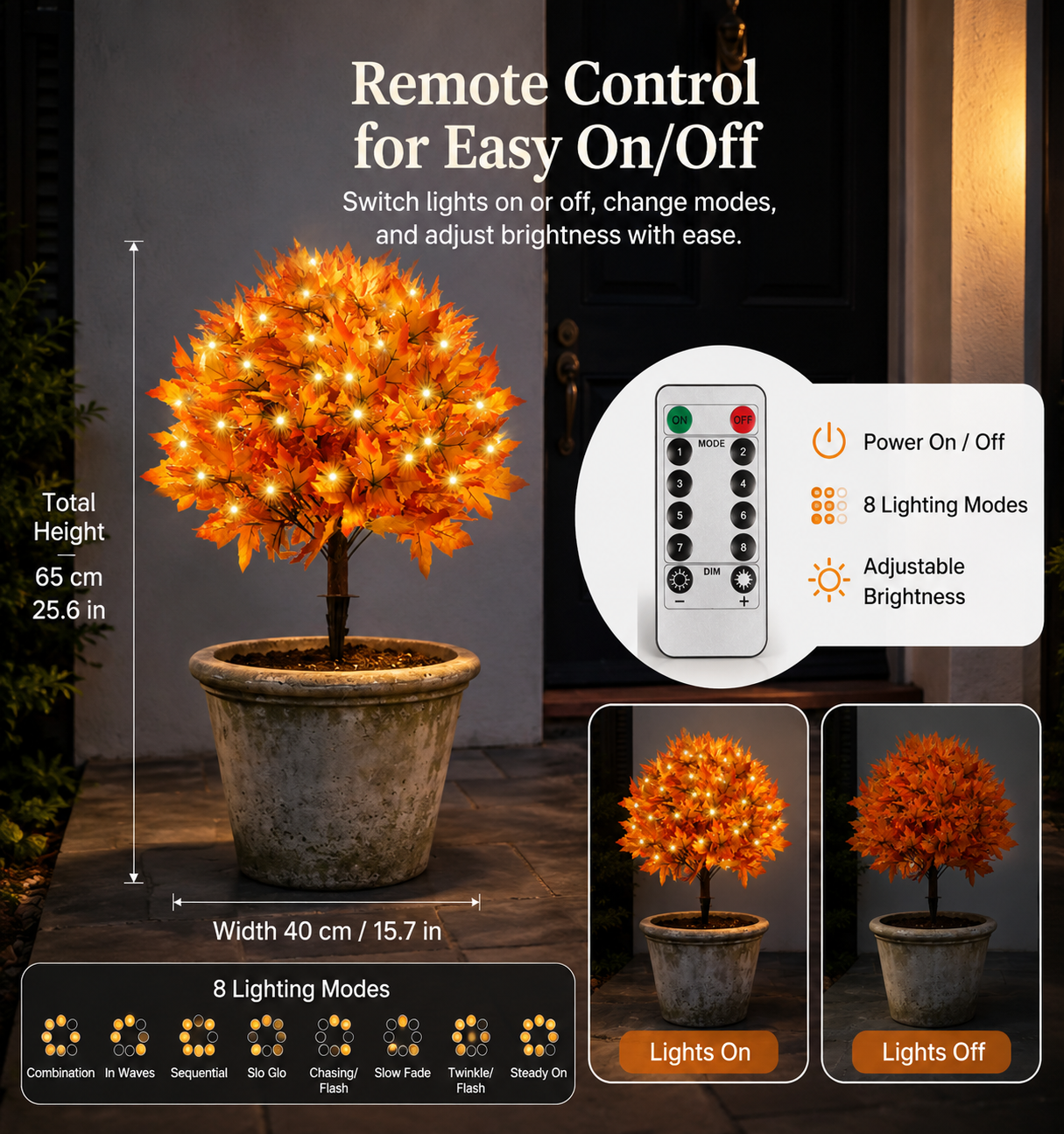 🍂Light-Up Autumn Maple Tree – LED Fall Tree Ornament