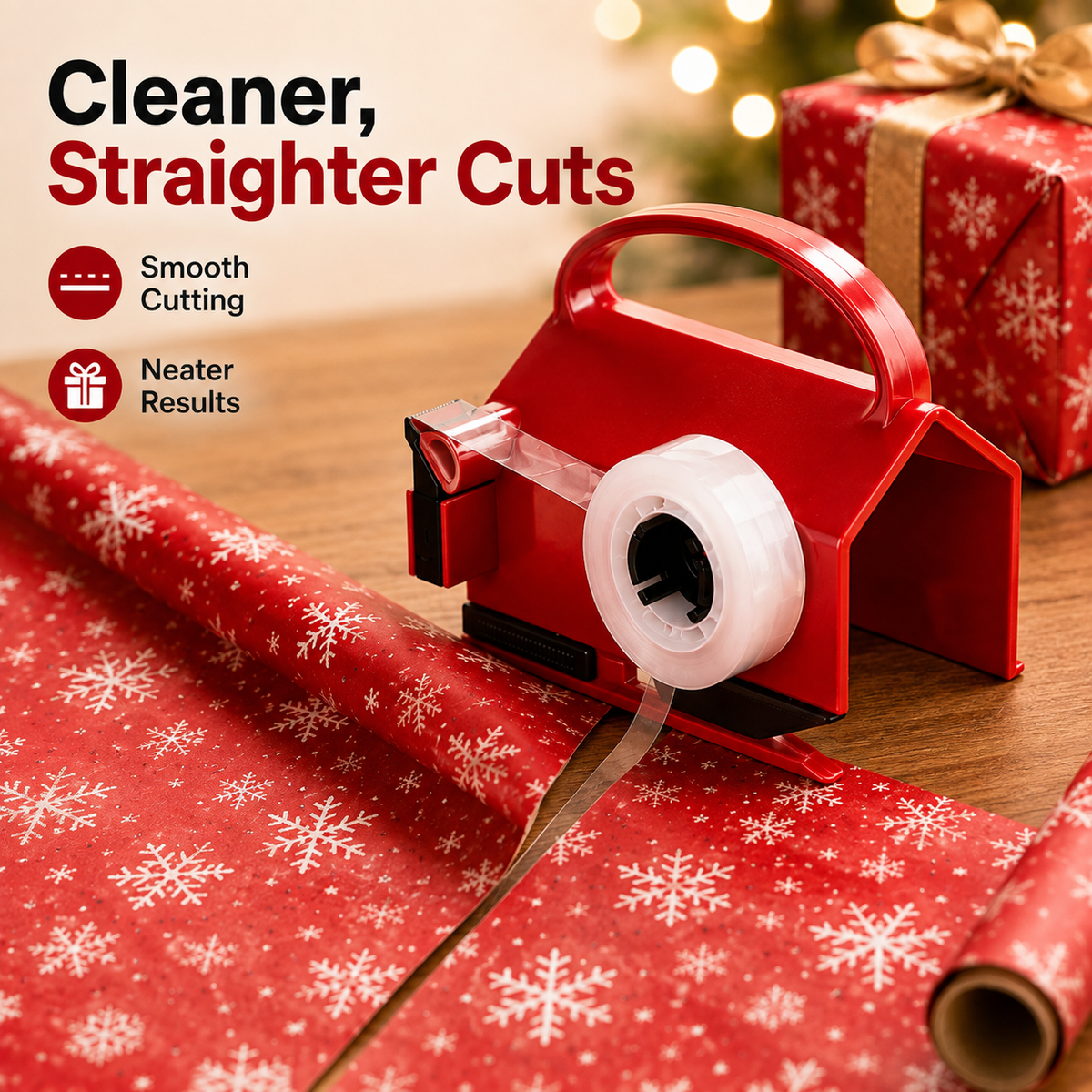 🎁 2-in-1 Wrapping Cutter & Tape Dispenser