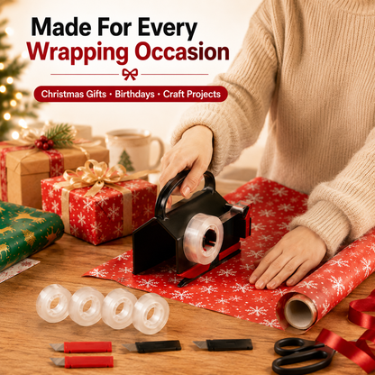 🎁 2-in-1 Wrapping Cutter & Tape Dispenser