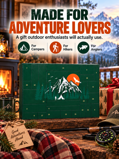 🏕️ OUTDOOR LOVER FAVORITE | 24-Piece Camping Gear Advent Calendar – Christmas Countdown Gift for Adults