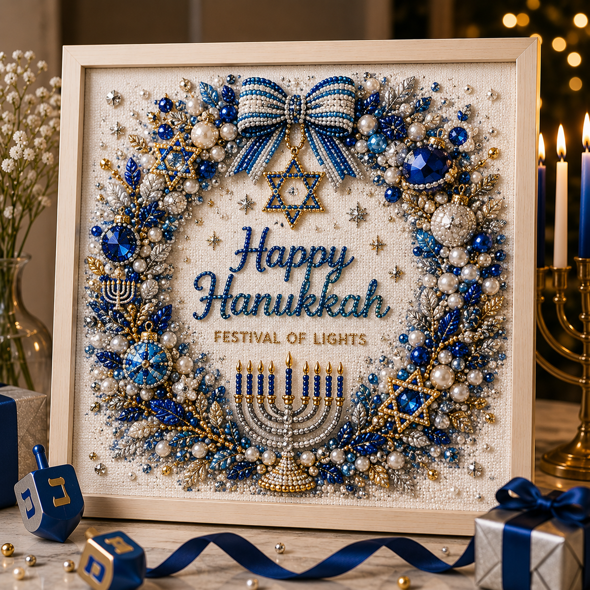 👍👍HOT SALE 50% OFF - DIY Hanukkah Pearl Art Kit🎁