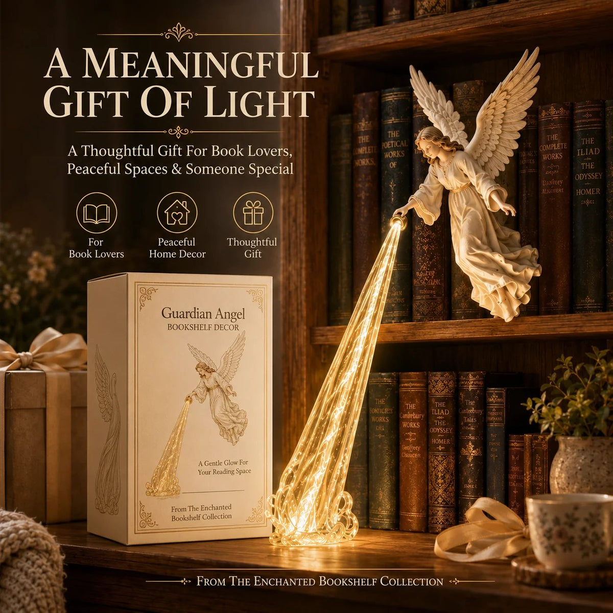🔥Heavenly Guardian — Angel Beam Bookshelf Decor