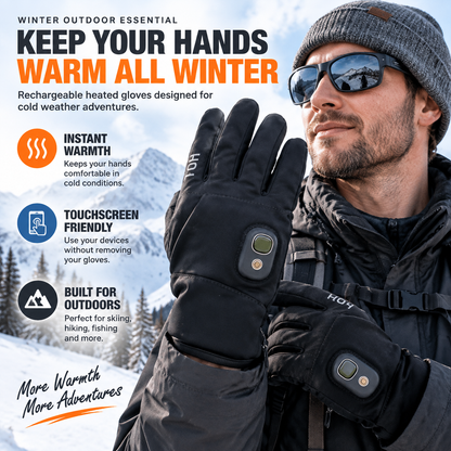 🔥 HOT SALE | Rechargeable Heated Gloves –  Touchscreen Winter Gloves with Adjustable Heat for Skiing, Hiking & Outdoor Use
