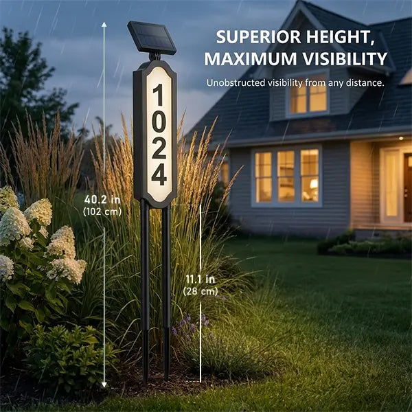 ☀️ Solar House Number Light | Waterproof Illuminated Address Sign With 3 Light Modes