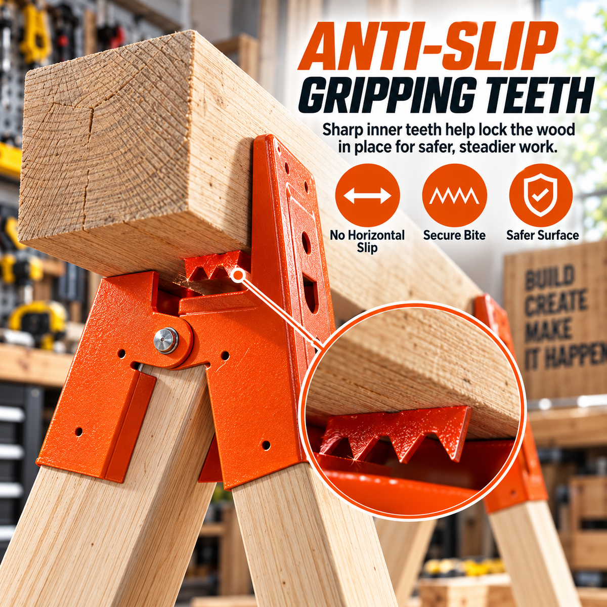 🛠️Heavy Duty Sawhorse Brackets with Clamp