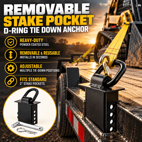 Removable Trailer Stake Pocket D-Ring Tie-Down Anchors
