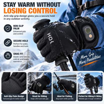 🔥 HOT SALE | Rechargeable Heated Gloves –  Touchscreen Winter Gloves with Adjustable Heat for Skiing, Hiking & Outdoor Use