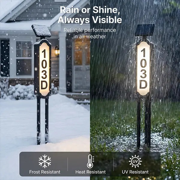 ☀️ Solar House Number Light | Waterproof Illuminated Address Sign With 3 Light Modes