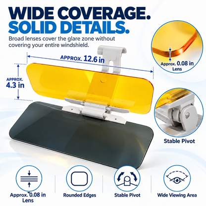 ⭐2-in-1 Car Visor Extender – Day & Night Anti-Glare Driving Shield