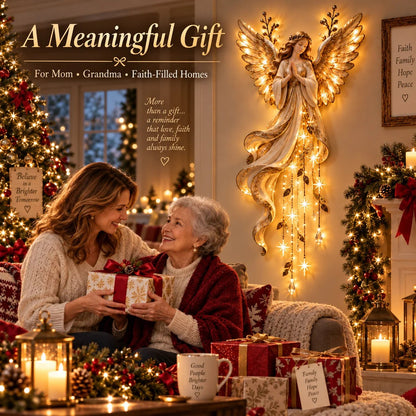 ✨Last Day 49% OFF✨Guardian Angel Starfall LELUMP™ – Lighted Faith & Blessing Christmas Wall Decor✨
