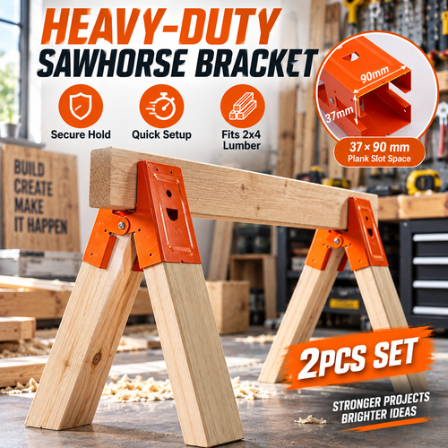 🛠️Heavy Duty Sawhorse Brackets with Clamp
