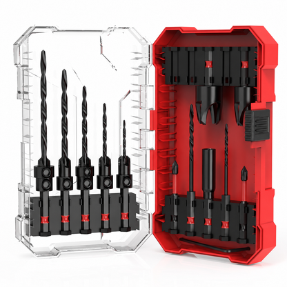 15-Piece Countersink Drill Bit Set – 1/4" Hex Shank, Depth Stop & Quick-Change Design