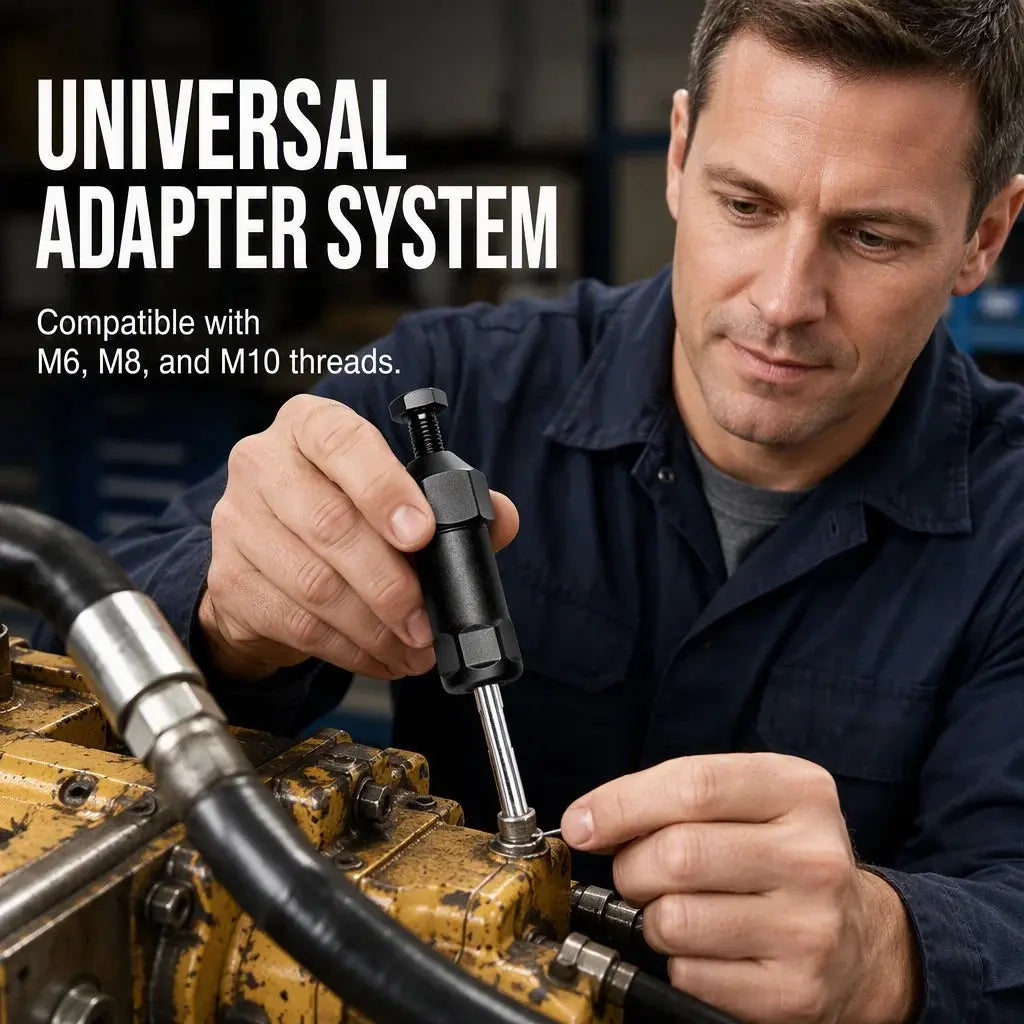LELUMP™ Heavy-Duty Grease Fitting Cleaner – 600 PSI High-Pressure Grease Gun Unclogging Tool with M6/M8/M10 Adapters🔧