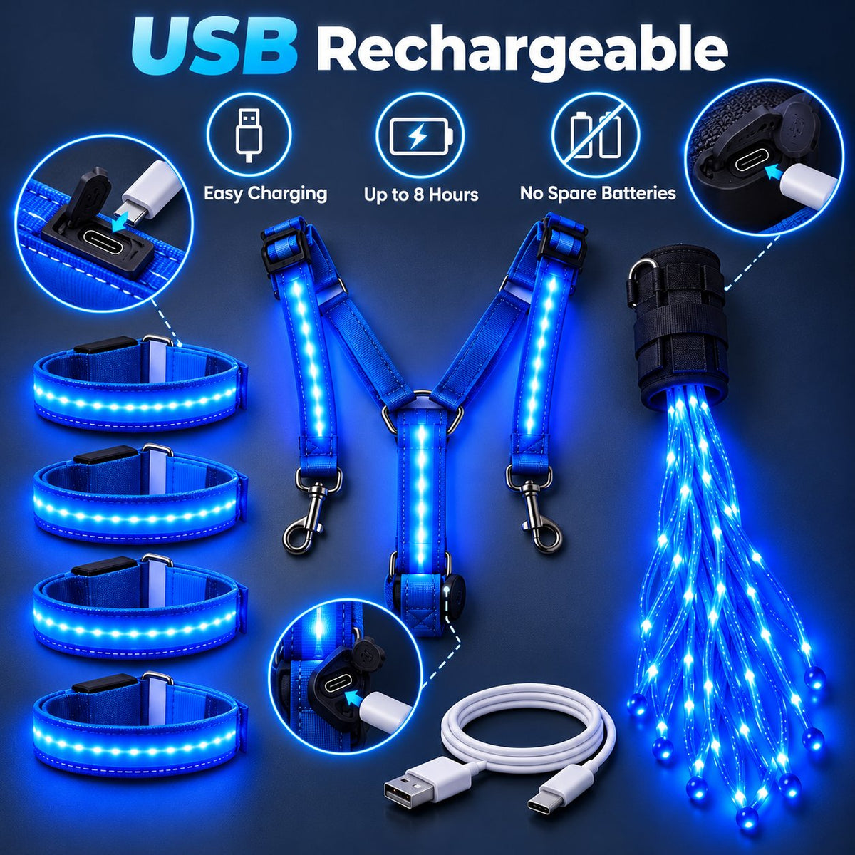 🎃Halloween Deal 50% OFF! 360° Illuminated Horse Harness & Glow Kit 🐎✨