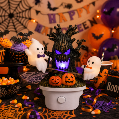 🎃 Last Day 50% OFF——👻 Animated Ghost Seesaw Plug-In Night Light – Halloween Decor