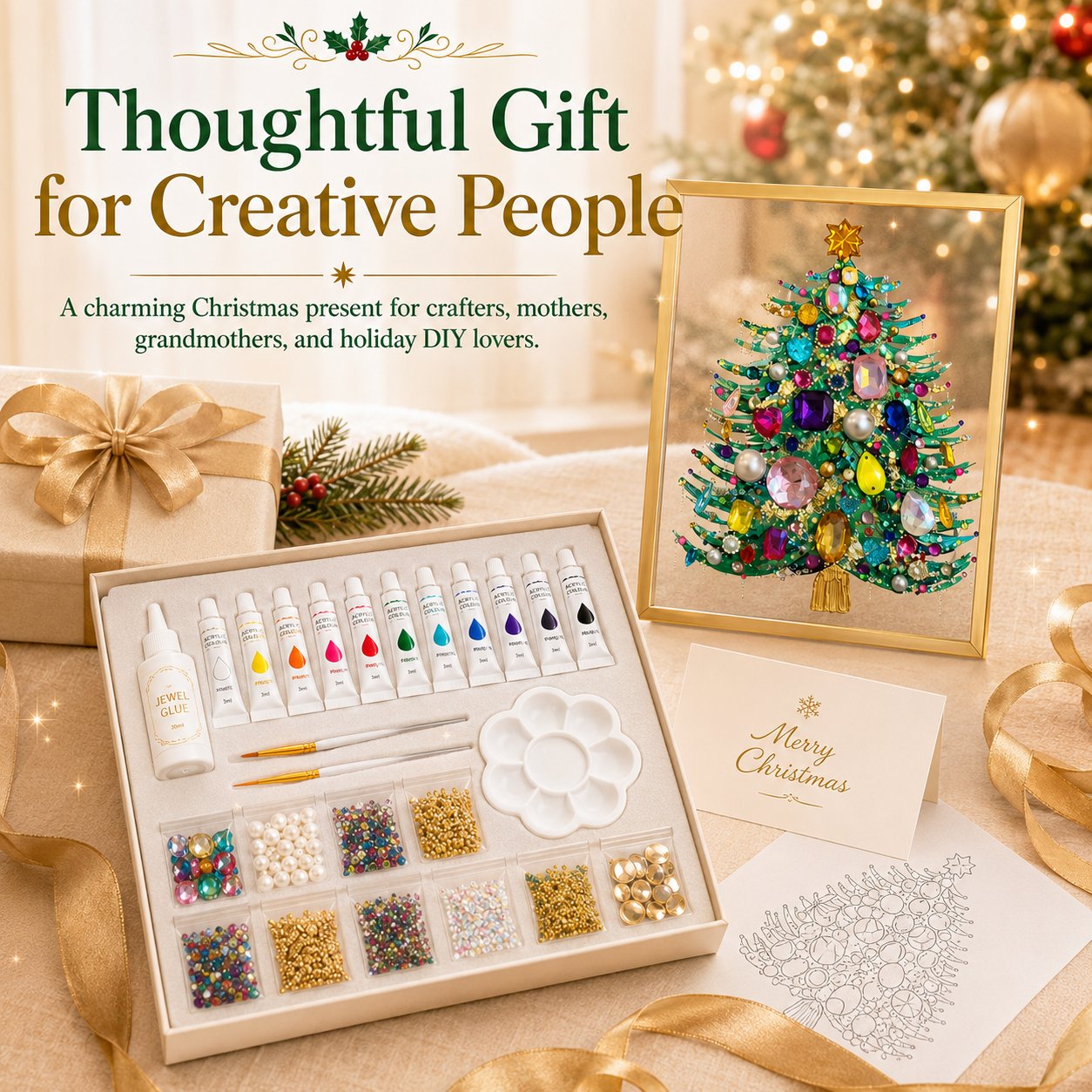 🔥 LAST DAY 49% OFF – 🎄 DIY Jeweled Christmas Tree Art Kit 💎✨