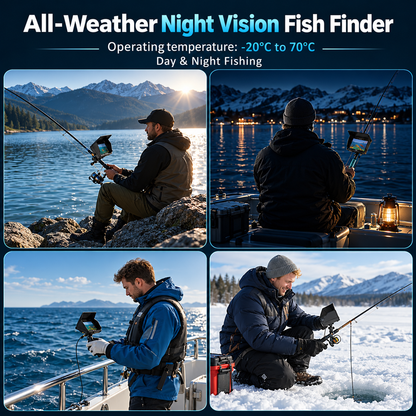 🎣 1080P Underwater Fishing Camera with IR Night Vision – 4.3" Screen, 98ft Cable, 12-Hr Battery | Fish Finder Camera for Ice, Lake, Boat & Kayak