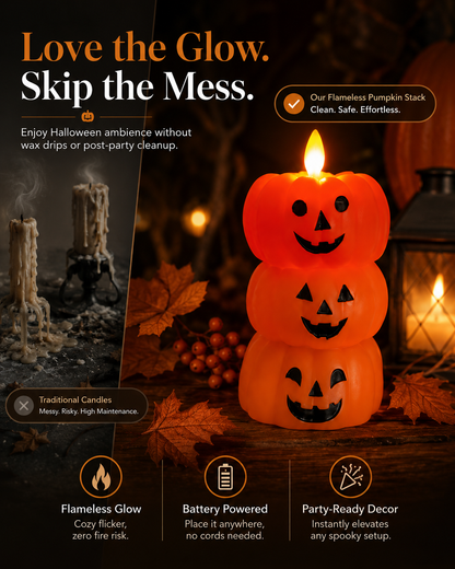 🎃The cozy pumpkin flicker everyone loves — no flame, no wax, no worry.