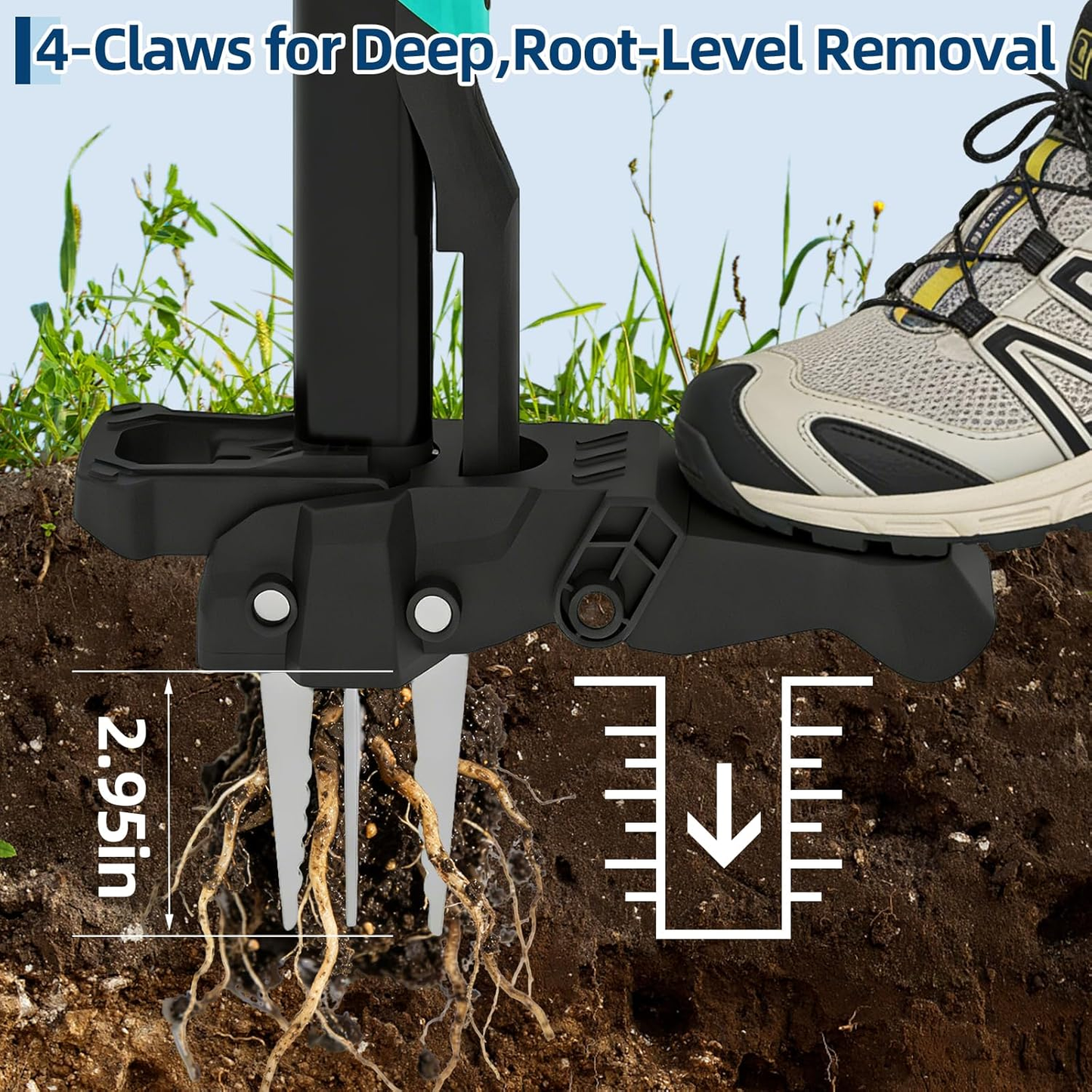 Rip Weeds Out by the Root — Standing Straight Up No bending. No kneeling. No chemicals. Just step, grip, and eject — and the weeds don't come back.