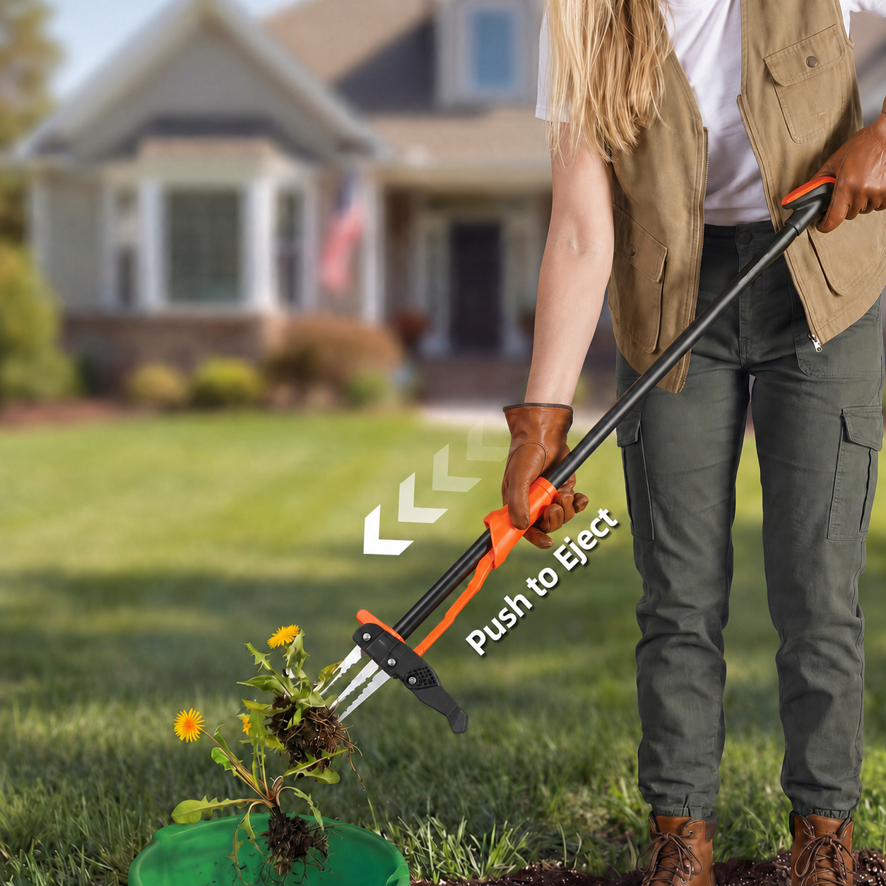 Rip Weeds Out by the Root — Standing Straight Up No bending. No kneeling. No chemicals. Just step, grip, and eject — and the weeds don't come back.