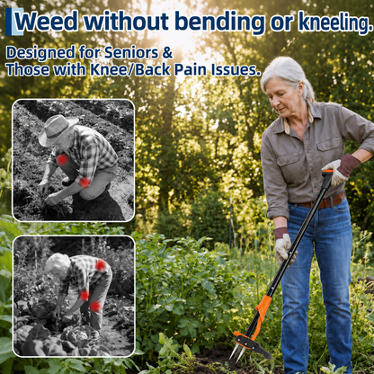Rip Weeds Out by the Root — Standing Straight Up No bending. No kneeling. No chemicals. Just step, grip, and eject — and the weeds don't come back.