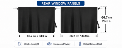 Sleep Anywhere. Zero Prying Eyes. Blackout car curtains that install in 10 seconds — no drilling, no tools, no permanent damage to your vehicle.