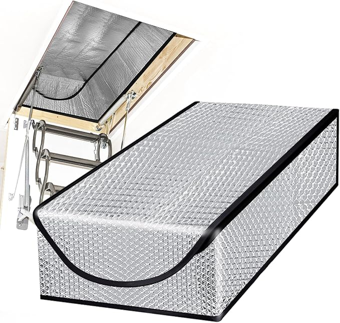 🎃Halloween Deal 50% OFF! Attic Stair Insulation Cover with Zipper Access – Blocks Cold Drafts, Attic Heat & Dust | Fits Openings up to 25" x 54", 11" Tall
