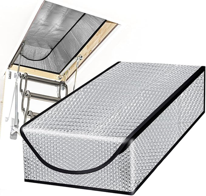 🎃Halloween Deal 50% OFF! Attic Stair Insulation Cover with Zipper Access – Blocks Cold Drafts, Attic Heat & Dust | Fits Openings up to 25" x 54", 11" Tall