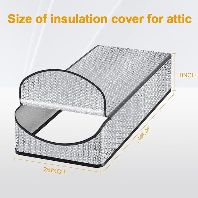 🎃Halloween Deal 50% OFF! Attic Stair Insulation Cover with Zipper Access – Blocks Cold Drafts, Attic Heat & Dust | Fits Openings up to 25" x 54", 11" Tall
