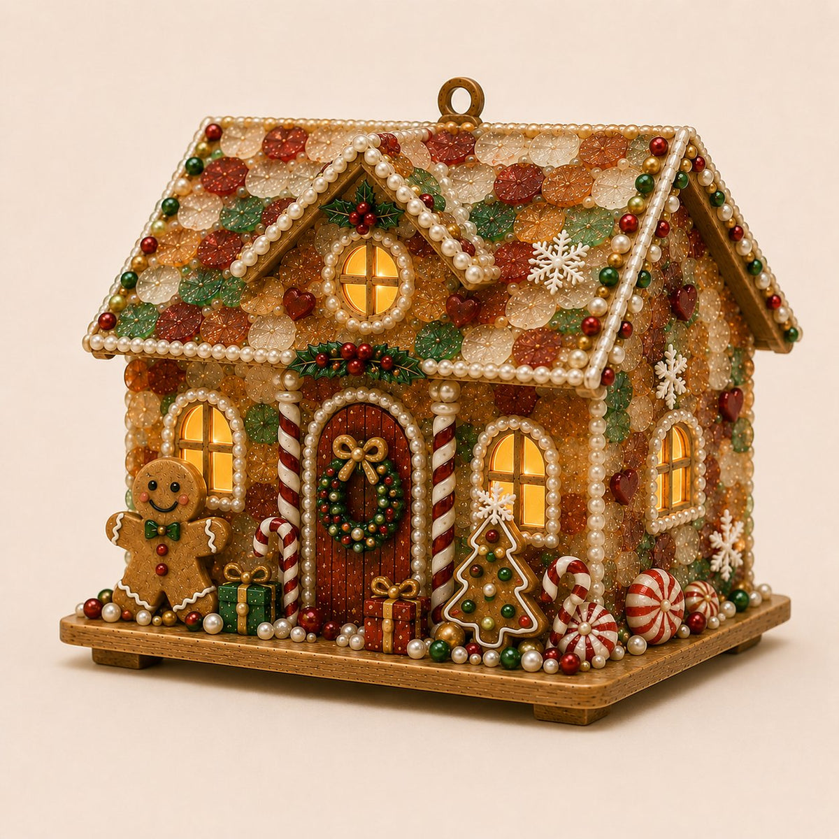 ⏳ Last Day 49% OFF – 🏡 Beginner-Friendly DIY Glowing Coastal Glass-Style Christmas Cottage Kit Collection | Complete Kit with Sea Glass-Style Pieces, Pearl Beads & Step-by-Step Guide Included 💕