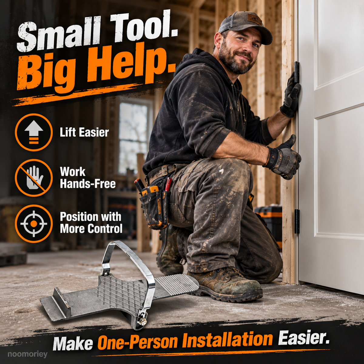 🚪 Panel Lifter – Foot-Powered Installation Tool