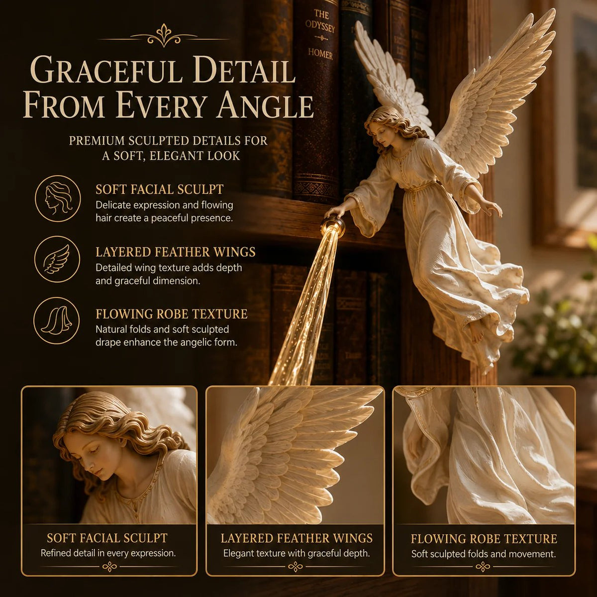 🔥Heavenly Guardian — Angel Beam Bookshelf Decor