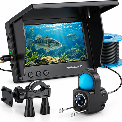 🎣 1080P Underwater Fishing Camera with IR Night Vision – 4.3" Screen, 98ft Cable, 12-Hr Battery | Fish Finder Camera for Ice, Lake, Boat & Kayak