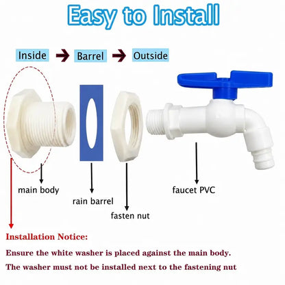 💧 Rain Barrel Spigot Kit – Easy DIY Water Barrel Faucet Set