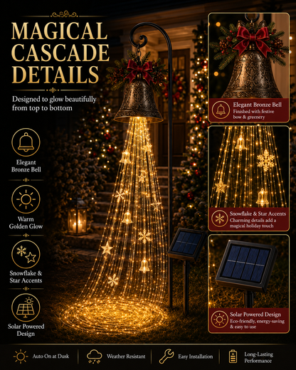 ✨✨Hot Sale 50% OFF🎄 Christmas Bell Cascade Solar Yard Light✨