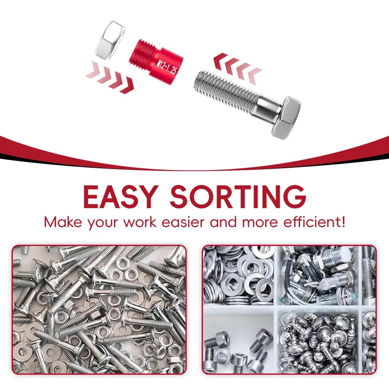 26/44-Piece Nut & Bolt Thread Checker – Metric & SAE Thread Gauge Kit with Storage Case