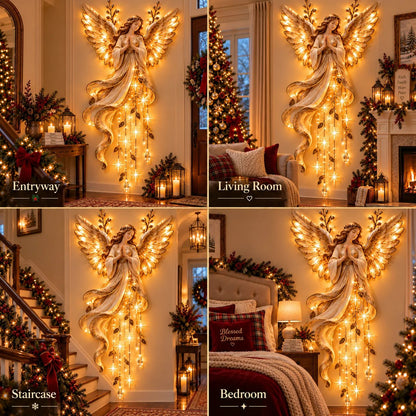 ✨Last Day 49% OFF✨Guardian Angel Starfall LELUMP™ – Lighted Faith & Blessing Christmas Wall Decor✨