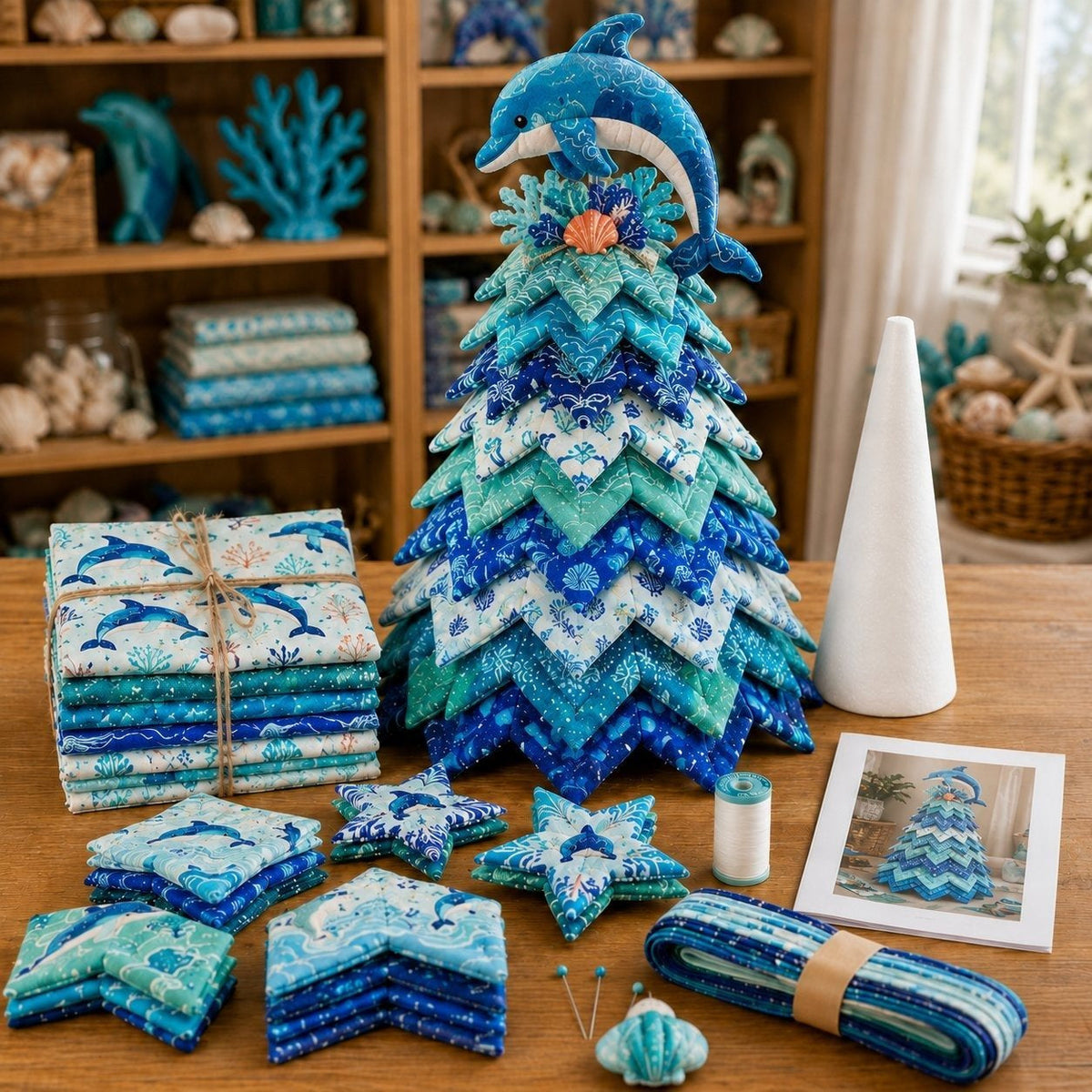 🌊 Ocean Dream Layered Fabric Art Kit – Create Your Own Coastal Decor