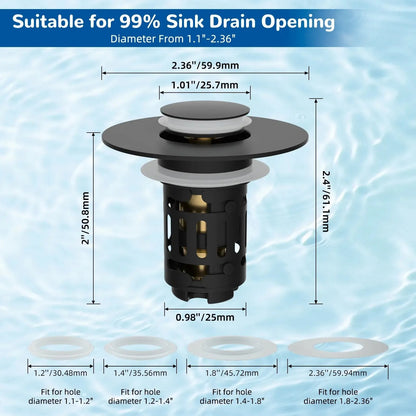 Upgraded 3-in-1 Bathroom Sink Drain Strainer Bathroom Decor Accessory