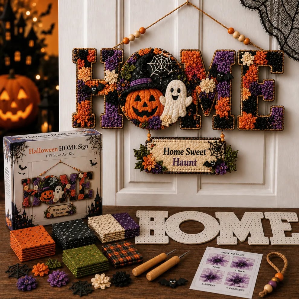 🔥49% Off Last Day DIY Fabric Poke Art HOME Sign Kit – No-Sew Seasonal Door & Wall Hanging Craft