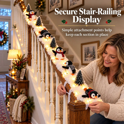 🐧 Penguin Christmas Stair Snow Decor | A Cozy Penguin Christmas Story ✨