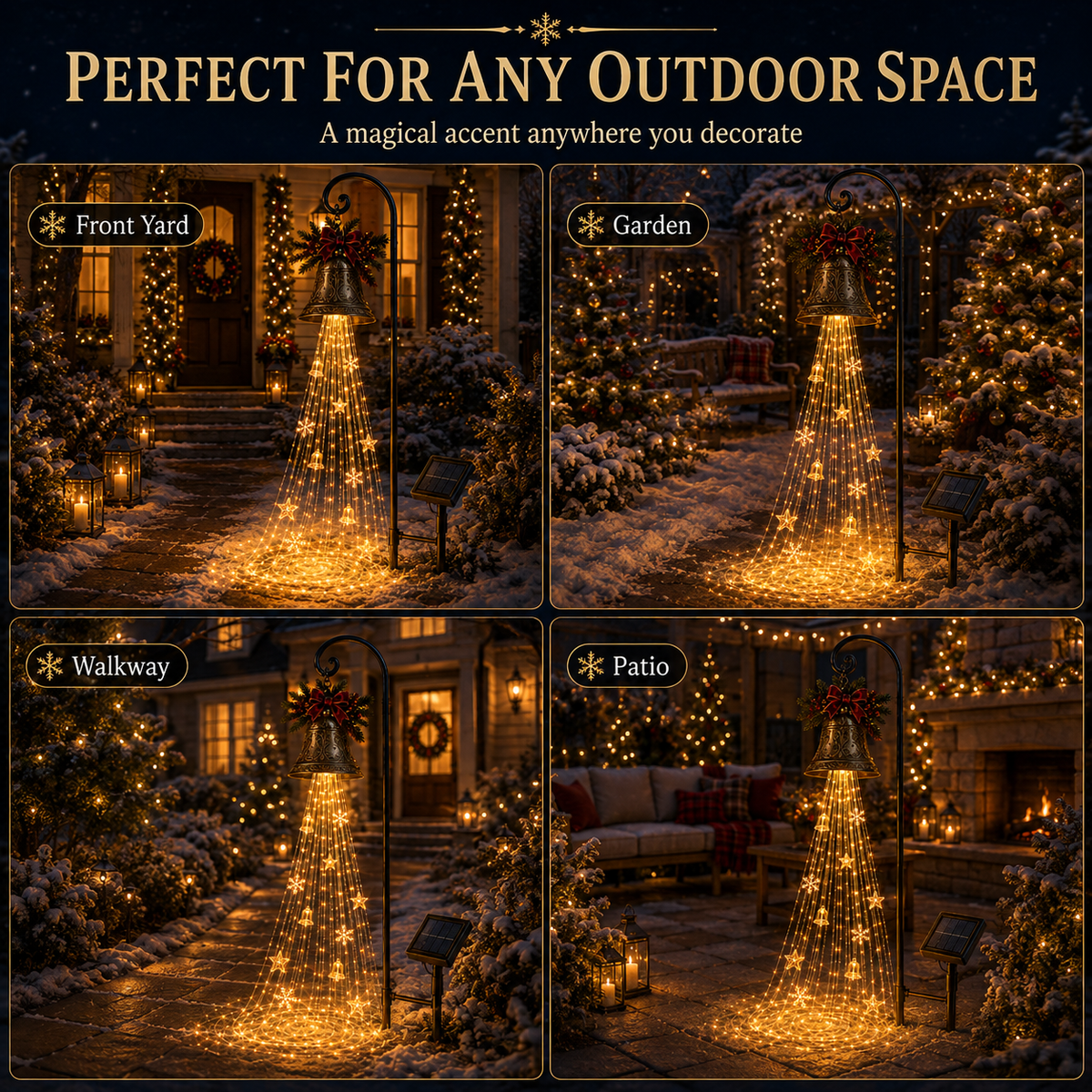 ✨✨Hot Sale 50% OFF🎄 Christmas Bell Cascade Solar Yard Light✨