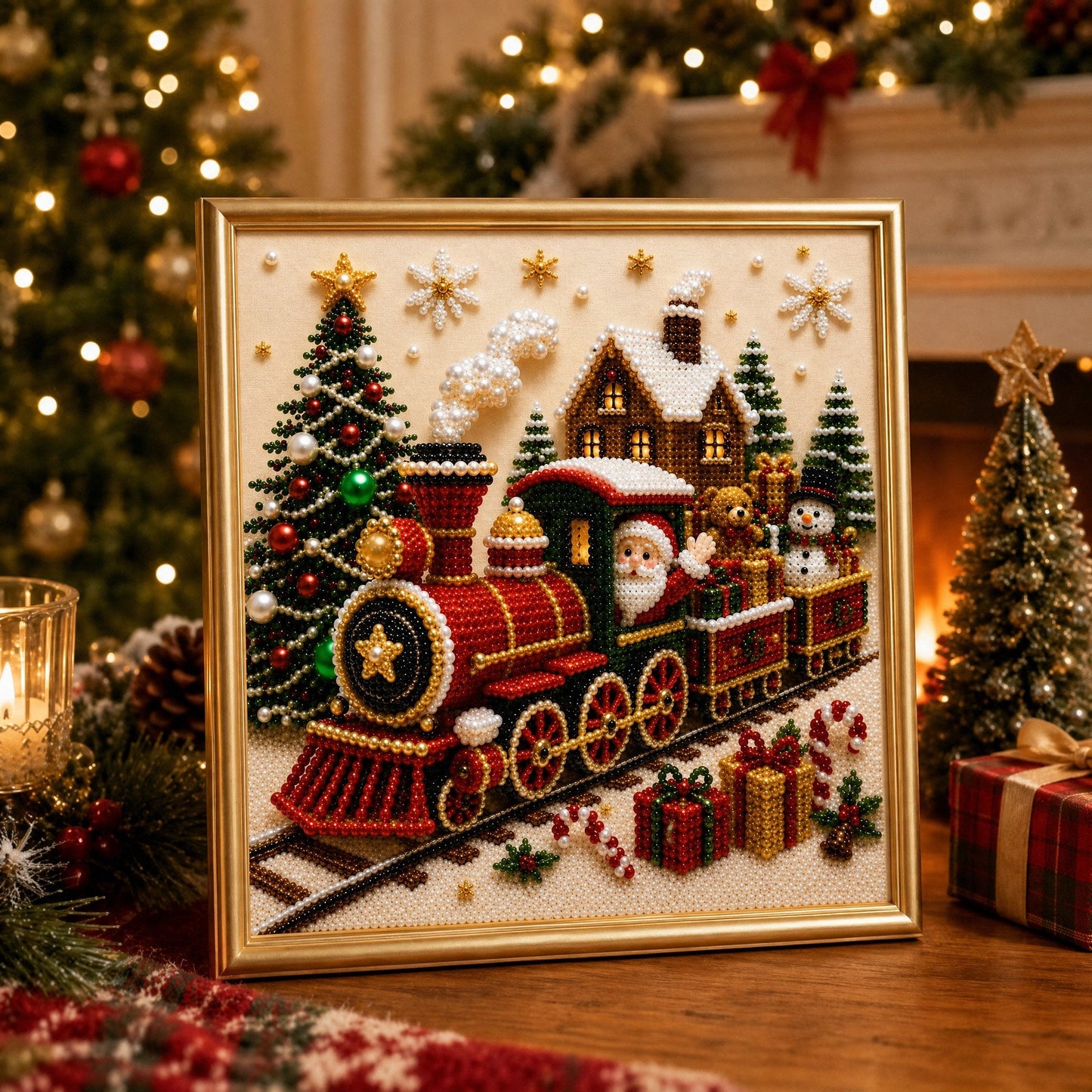 🎄Relaxing & Beginner-Friendly🎅 Premium 3D Pearl Christmas Wall Art Kit ⛄️❄️