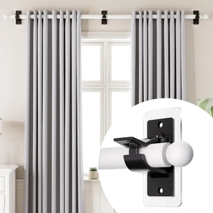 No-Drill Curtain Rod Brackets – Easy Peel & Stick