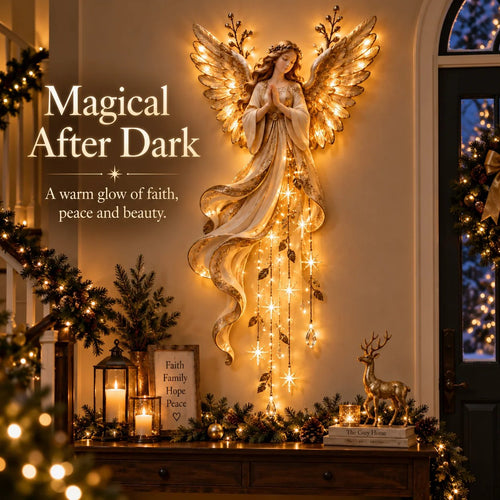 ✨Last Day 49% OFF✨Guardian Angel Starfall LELUMP™ – Lighted Faith & Blessing Christmas Wall Decor✨