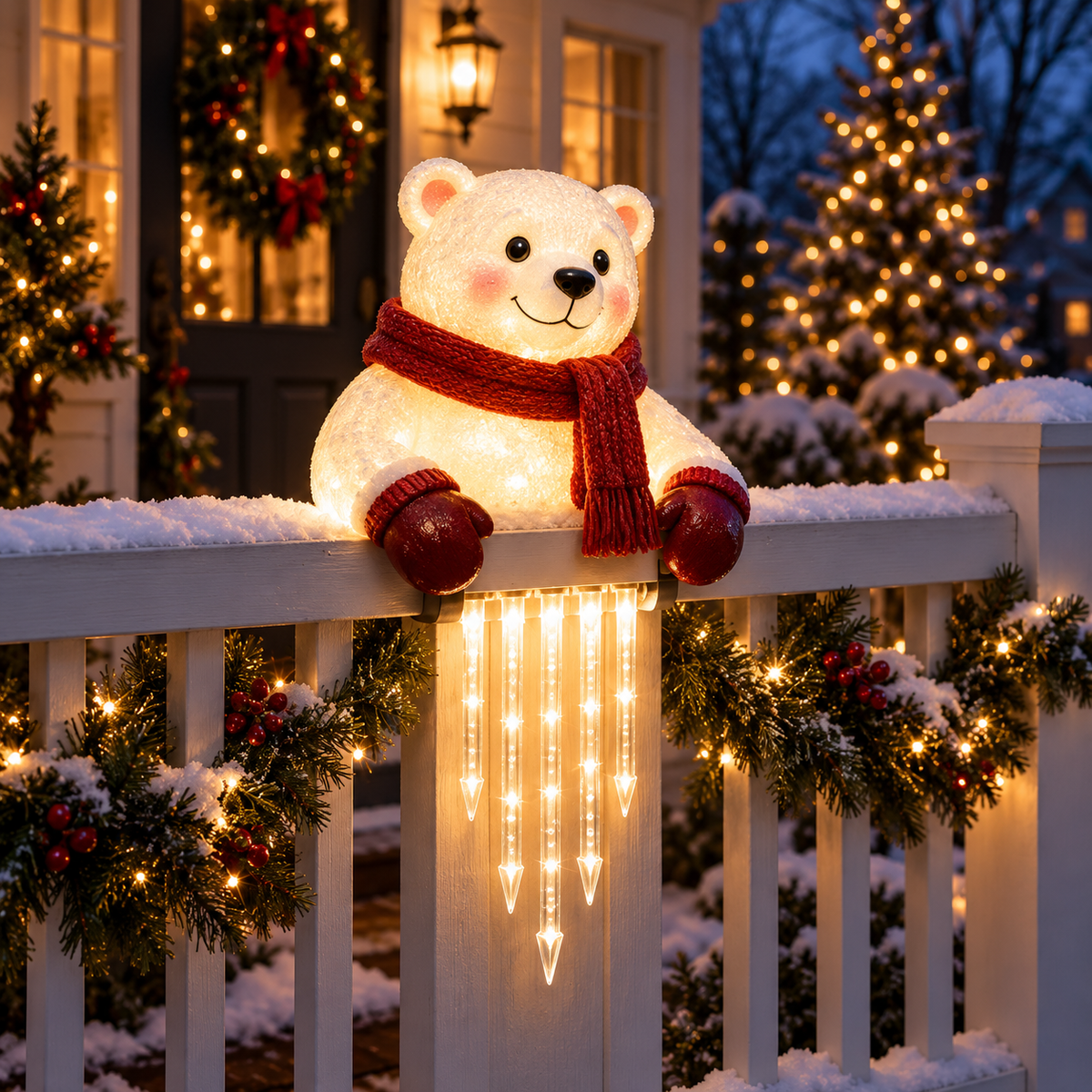 🐻🎄 Winter Light Cute Bear Icicle Light