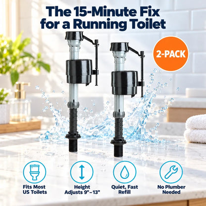 Fluidmaster 400H Universal Toilet Fill Valve – Fixes Running, Noisy & Slow-Filling Toilets, No Plumber Needed