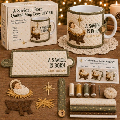 ⏳ Last Day 49% OFF – ✝️ Beginner-Friendly Christmas Faith Mug Cozy Sewing Kit💕